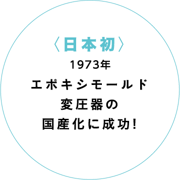 〈日本初〉1973年エポキシモールド変圧器の国産化に成功!