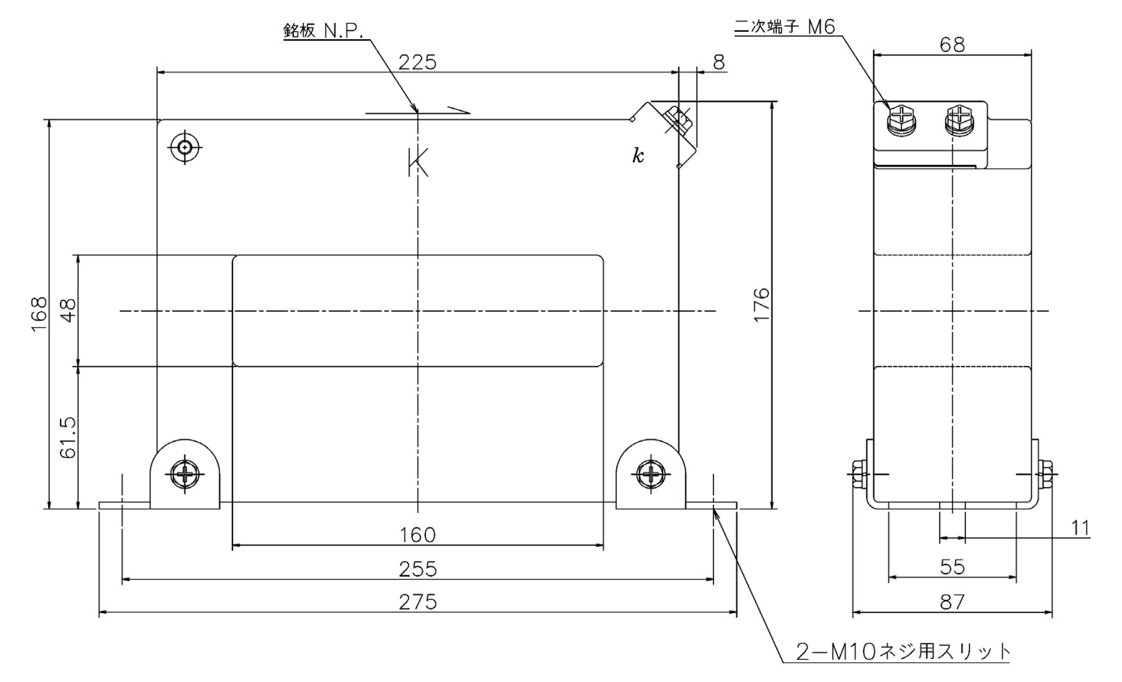 ES2-40 の外形寸法図