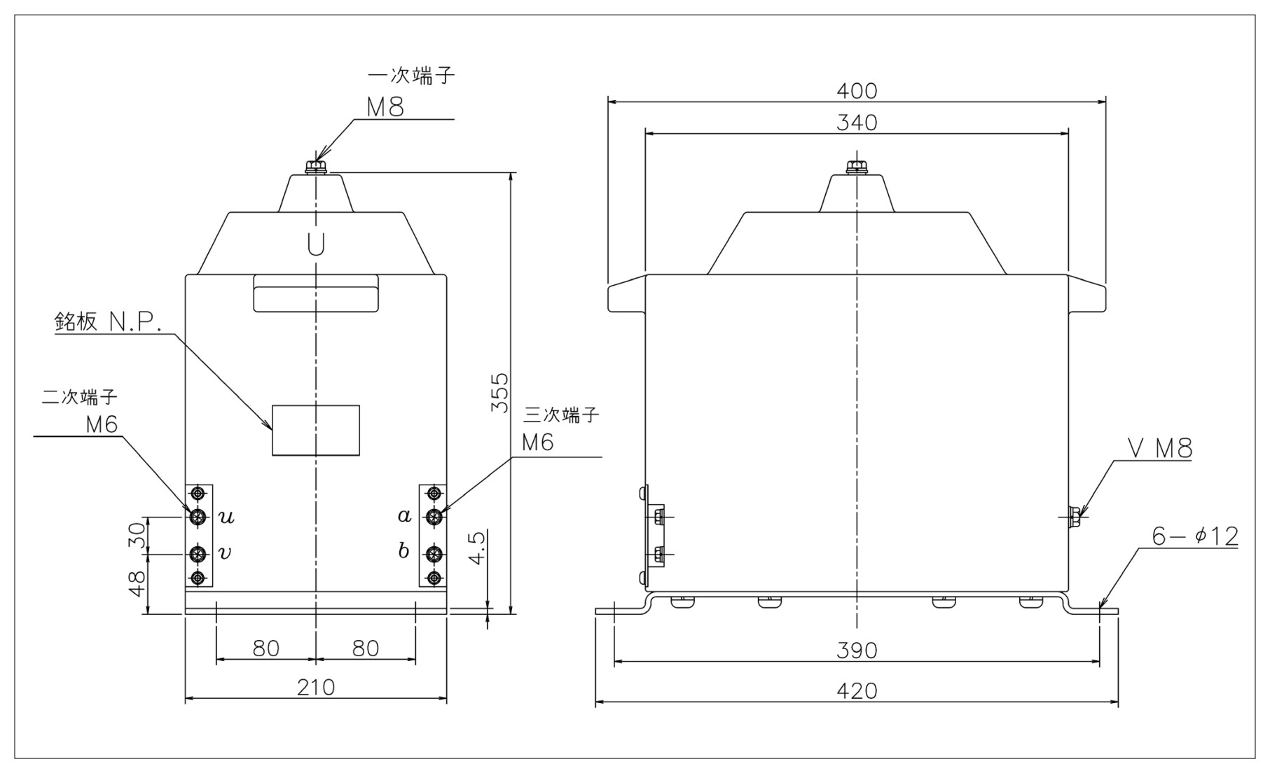 RPG-32 の外形寸法図